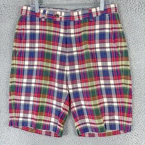Brooks Brothers Bermuda Shorts Mens 32 Plaid Madras Baird McNutt Linen Preppy